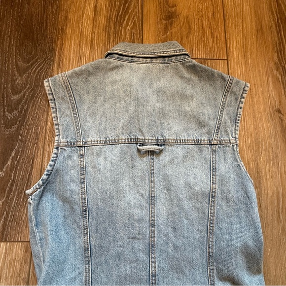 NWT Zara Denim Sleeves Dress Cowboy Snap Up Collared Concert SZ Small - Picture 10 of 11